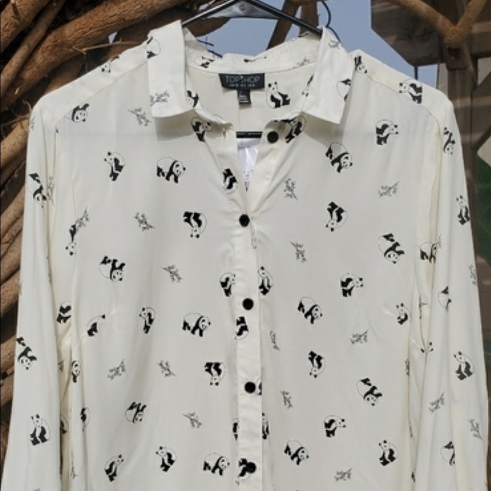 Topshop panda blouse